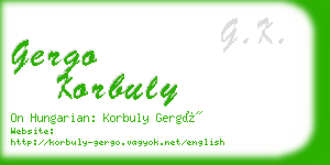 gergo korbuly business card